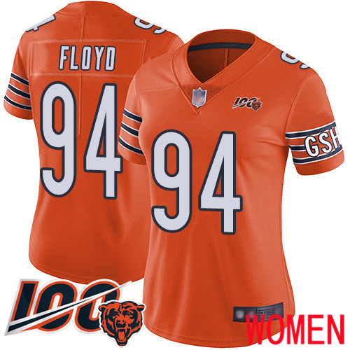 Chicago Bears Limited Orange Women Leonard Floyd Alternate Jersey NFL Football #94 100th Season->women nfl jersey->Women Jersey